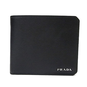 PRADA プラダ 二つ折り財布 コピー 1M0834 コインケースSAFFIANO METAL 型押しカーフ NERO ブラック